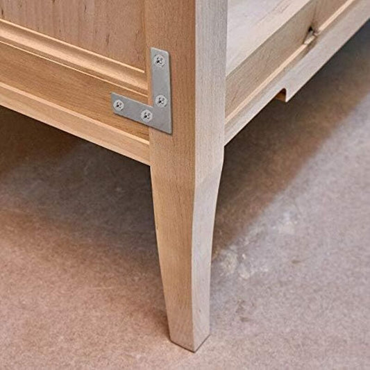 Straight Flat Corner Brace Metal L Shaped Brackets With Screws For Wood Furniture Cupboard Repair Support V1188-MS-227-0399