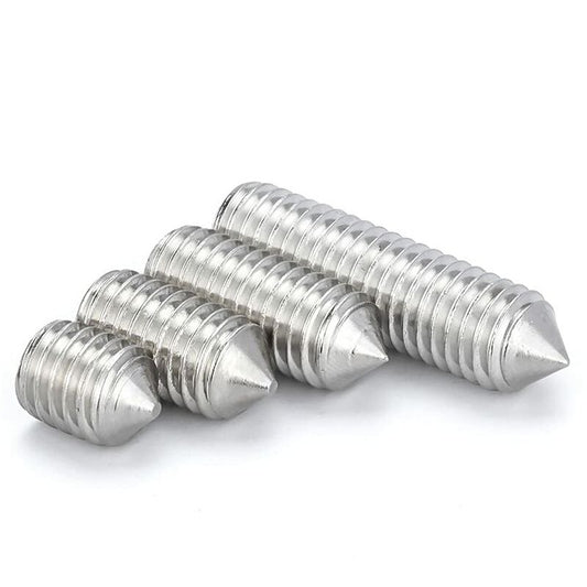 M6 Conical Grub Screws Stainless Steel Hexagon Grub Screws Allen Fasteners Point Screws M6x20Mm,20 pcs V1188-MS-227-0418