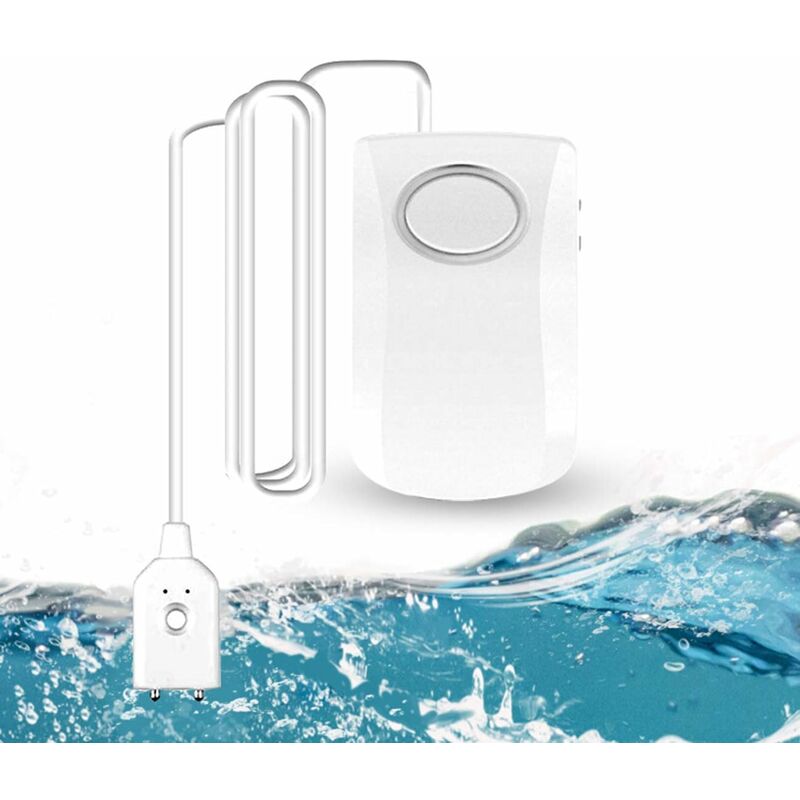 Water Leak Alarm 130Db, 95Cm Long Cable With Sensor, Home Security Water Leak Detection Alarm, Battery V1188-MS-227-0419