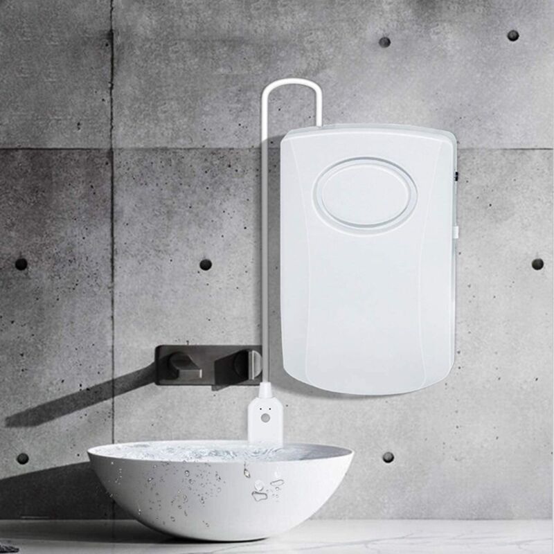 Water Leak Alarm 130Db, 95Cm Long Cable With Sensor, Home Security Water Leak Detection Alarm, Battery V1188-MS-227-0419