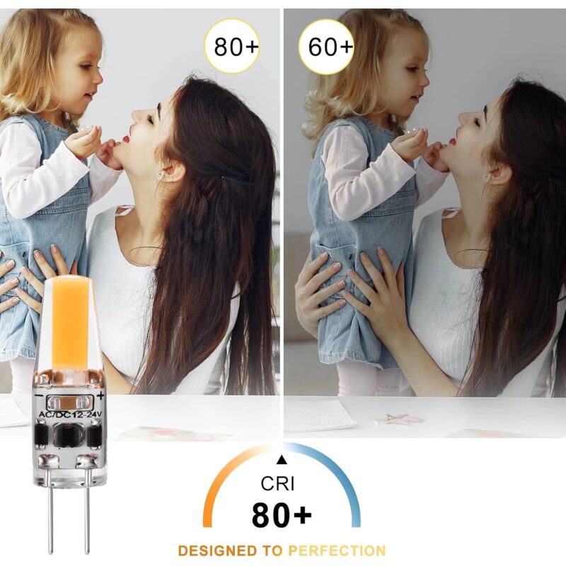 G4 LED 3W 12V Ac/Dc Light Bulbs, G4 3W LED Bulbs Equivalent To 30W Halogen Bulb, 300Lm, Warm White 2700K, V1188-MS-227-0420