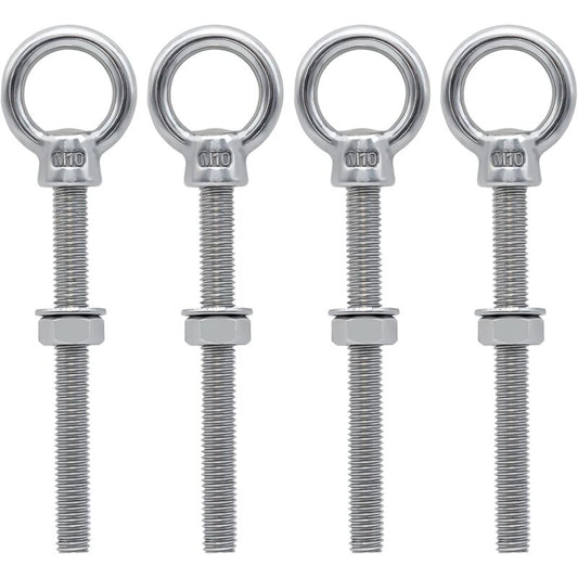Eye Bolts M10 X 100Mm Stainless Steel Metric Thread M10 Eye Bolts For Fixing And Hanging, 4 pcs V1188-MS-227-0421