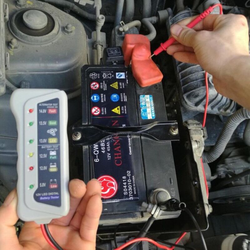 Car Battery Tester,High Accuracy LED Light 6V 12V Auto Battery Analyzer - Voltage Testers With Ergonomic V1188-MS-227-0425
