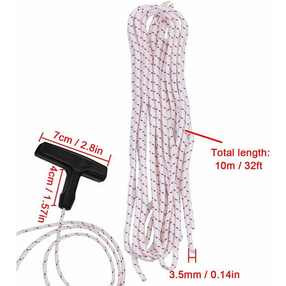 Starter ROpe/Pull Cord (3.5Mm 10M) With Starter Handle, Lawn Mower, Lawn Mower, Chainsaw, Brush Cutter, V1188-MS-227-0427