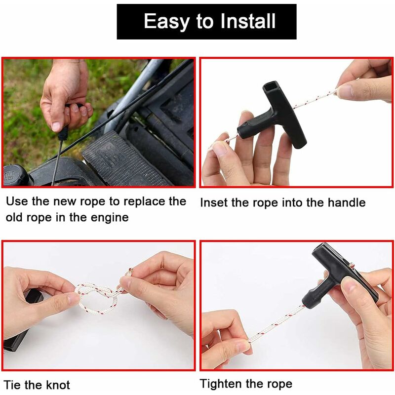Starter ROpe/Pull Cord (3.5Mm 10M) With Starter Handle, Lawn Mower, Lawn Mower, Chainsaw, Brush Cutter, V1188-MS-227-0427
