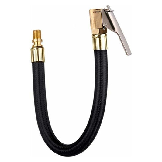 Tire Inflator Pump Hose, Motorcycle Valve Air Rubber Hose Lock-On Tire Chuck With Clip For Motorcycle Car V1188-MS-227-0434