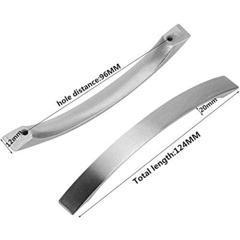 10 pcs Set Kitchen Cabinet Handles - Chrome- Brushed Nickel Door Handles Kitchen Handle Stainless Steel V1188-MS-227-0440