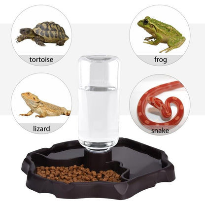Pet Drinking Fountain, 2 In 1 Automatic Drinking Fountain Anti-Splash Turtle Lizard Reptile V1188-MS-227-0442