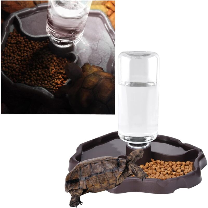 Pet Drinking Fountain, 2 In 1 Automatic Drinking Fountain Anti-Splash Turtle Lizard Reptile V1188-MS-227-0442