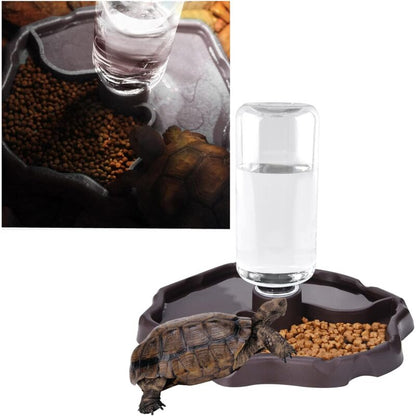 Pet Drinking Fountain, 2 In 1 Automatic Drinking Fountain Anti-Splash Turtle Lizard Reptile V1188-MS-227-0442