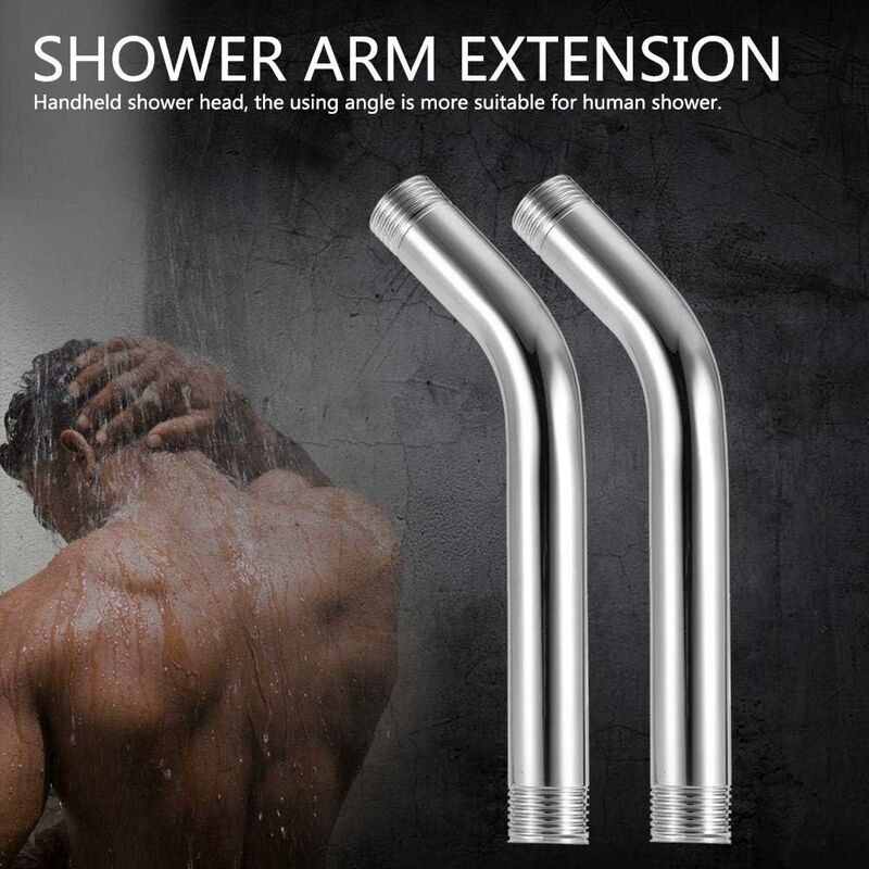 Shower Extension, Stainless Steel Shower Arm Wear-Resistant Rustproof Wall Mounted Handheld Extension Arm V1188-MS-227-0443