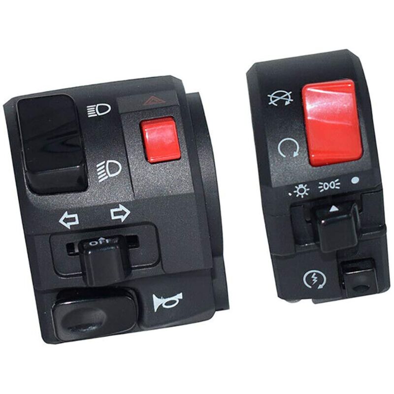 1 Pair Motorcycle Switch Handlebar Controller Switch Motorbike Horn Turn Signal Start Switch Button V1188-MS-227-0453