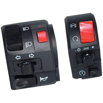 1 Pair Motorcycle Switch Handlebar Controller Switch Motorbike Horn Turn Signal Start Switch Button V1188-MS-227-0453