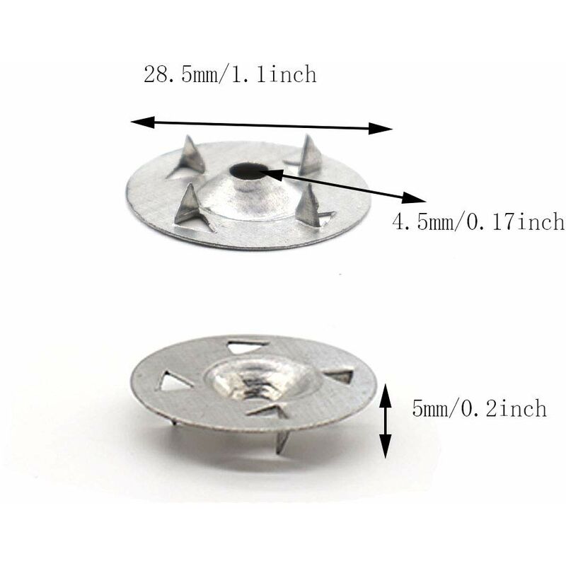 200 pcs 4-Prong Washers For Extruded Plasterboard, Thermal Insulation And Fixed Back Plate 28Mm V1188-MS-227-0468