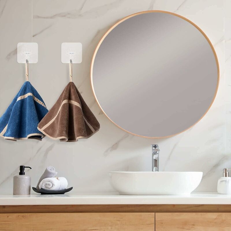 4 Pack Hanging Hand Towels With Hanging Loop Absorbent Coral Fleece Bathroom Towels Soft Thick ROund Hand V1188-MS-227-0470