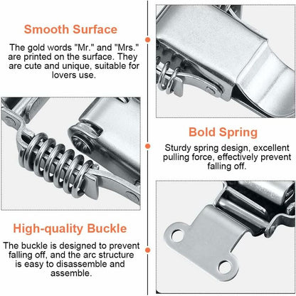 4 pcs Stainless Steel Spring Loaded Lever Latch Tension Lock Toggle Latch Tension Lock Box Lock For Suitcase V1188-MS-227-0471