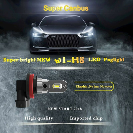 H11 H8 H9 H16 LED Fog Light Bulb, Pure White 6000K, Error Free Odb 12W 1200Lm LED DAytime Running Lights For V1188-MS-227-0477