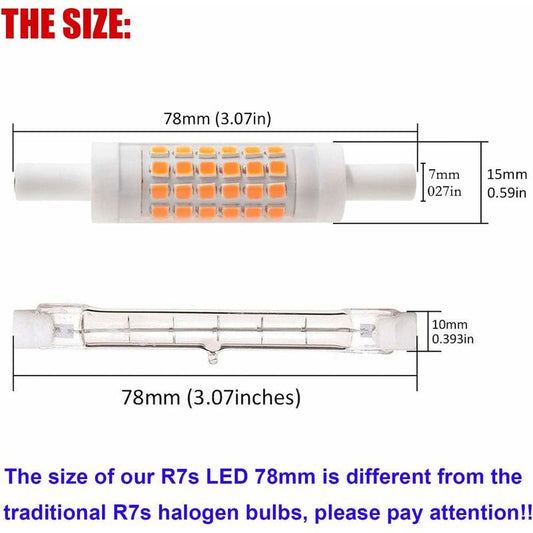 R7S LED 78Mm Dimmable Warm White 2700K 5W J78 LED Lamp 450Lm Replaces 50W Halogen Lamp Illuminant 230V 83 Ra, V1188-MS-227-0478