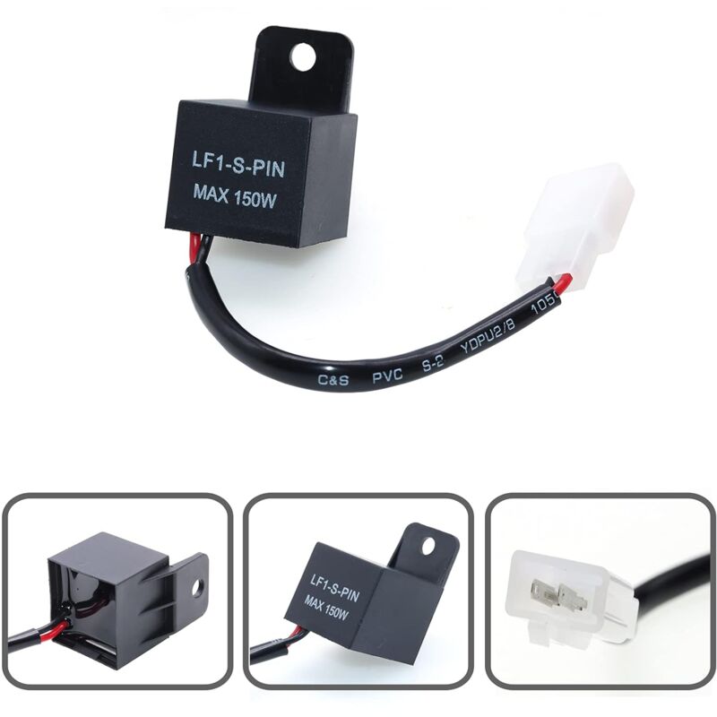 Motorcycle LED Flash Relay 12V 2 Pin Lf1-S-Pin Max 150W 12 Volt Center Light Car Relay V1188-MS-227-0480
