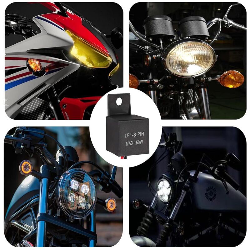 Motorcycle LED Flash Relay 12V 2 Pin Lf1-S-Pin Max 150W 12 Volt Center Light Car Relay V1188-MS-227-0480