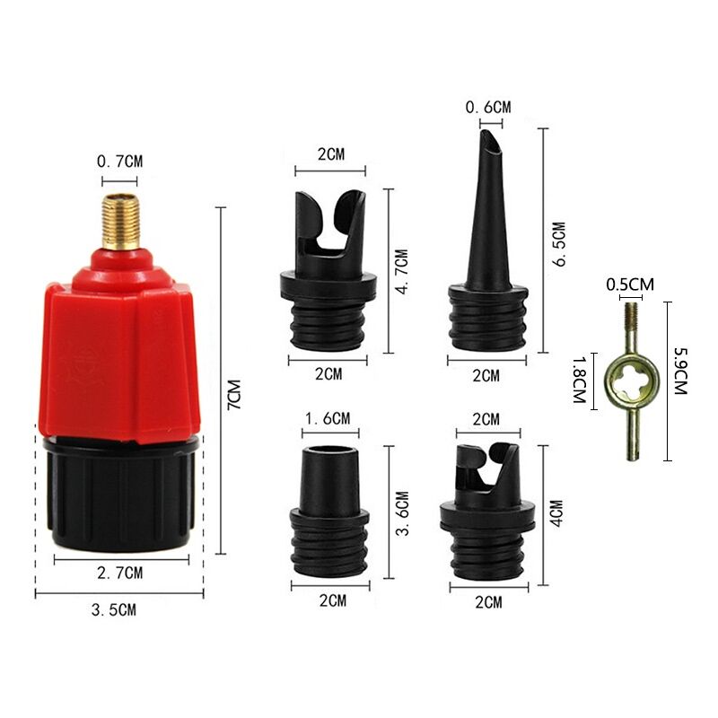 Inflatable Kayak Pump, Sup Air Inflation Valve Adapter And Gas Nozzle 4 pcs For Inflatable Structures V1188-MS-227-0487