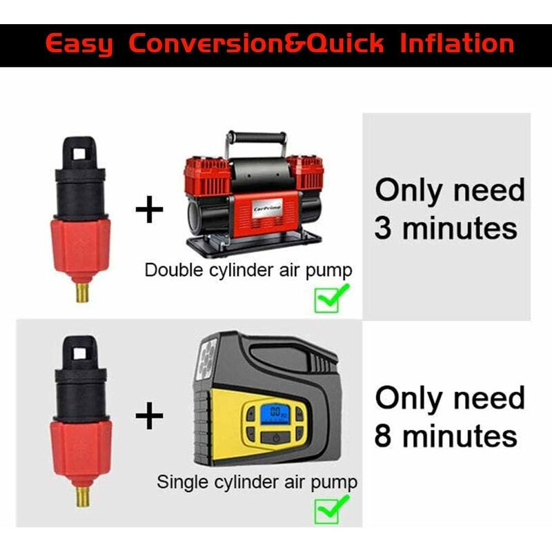 Inflatable Kayak Pump, Sup Air Inflation Valve Adapter And Gas Nozzle 4 pcs For Inflatable Structures V1188-MS-227-0487