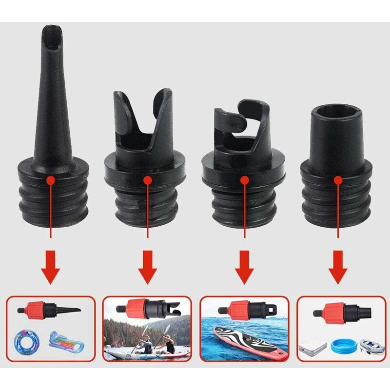 Inflatable Kayak Pump, Sup Air Inflation Valve Adapter And Gas Nozzle 4 pcs For Inflatable Structures V1188-MS-227-0487