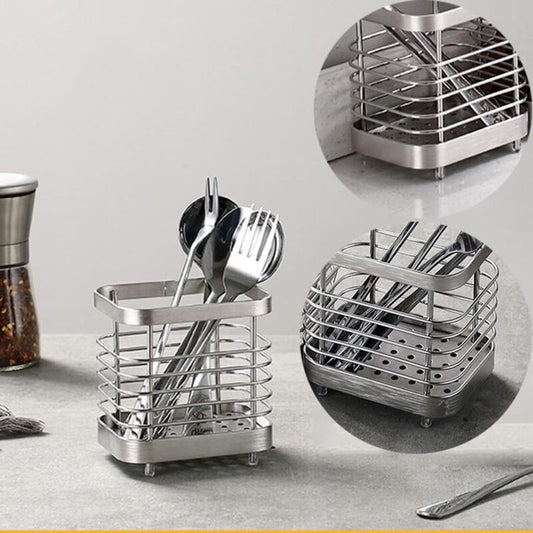 Cutlery Storage Drainer, Basket Holder For Knives, Forks, Spoons, Kitchen Utensils Cutlery Holder Stainless V1188-MS-227-0497