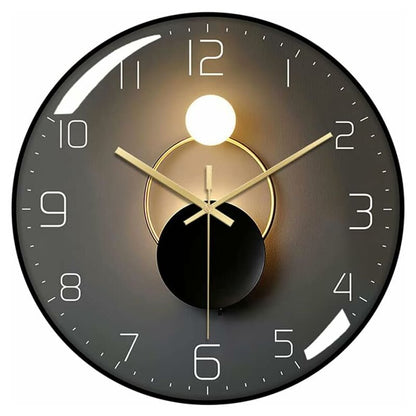 Modern Silent Wall Clock, 30Cm Diameter Wall Clock, ROund Digital Quartz Wall Clock, Suitable For Living V1188-MS-227-0499