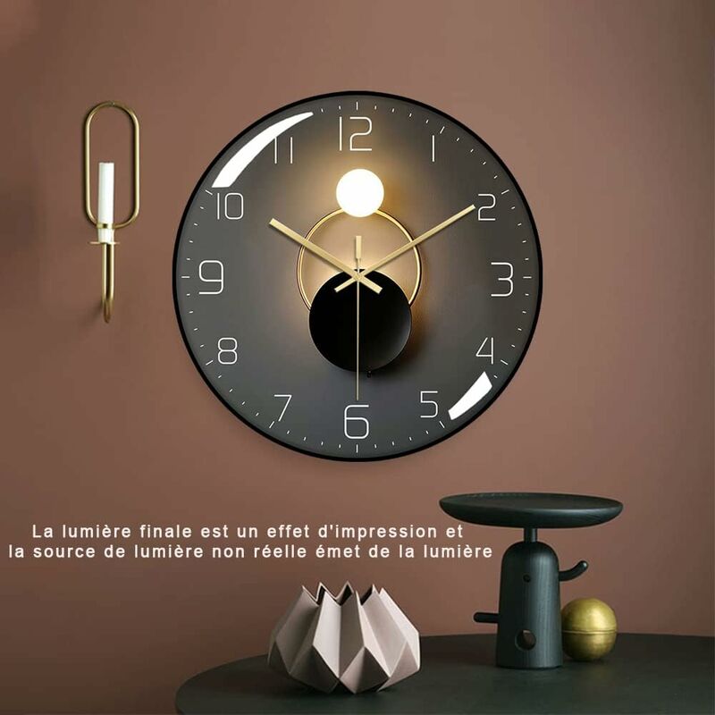 Modern Silent Wall Clock, 30Cm Diameter Wall Clock, ROund Digital Quartz Wall Clock, Suitable For Living V1188-MS-227-0499