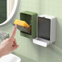Soap Dish With Lid, Wall Mounted Soap Box, No Drilling Soap Holder, Removable Drain Tray For Sink, Shower, V1188-MS-227-0503