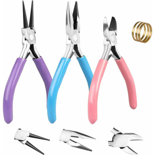 Jewelry Pliers - 3 Pliers, Jewelry Making Tools With Jump Ring Opener - For Jewelry Cutting V1188-MS-227-0504