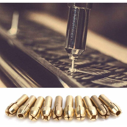 10 pcs Collet Chuck 0.5-3.2Mm Mini Brass Collet Chucks Electric Chucks ROtary Tool Accessories(Tail Diameter V1188-MS-227-0505