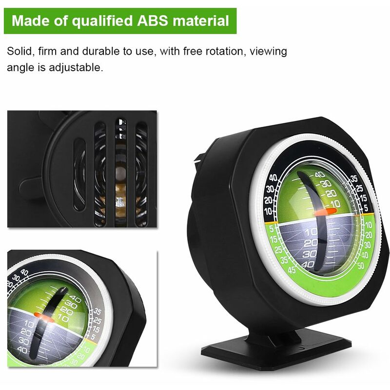 4X4 Inclinometer, Car Inclinometer, Outdoor Auto Mini Compact Compass Luminous LED Car Compass Angle Slope V1188-MS-227-0506