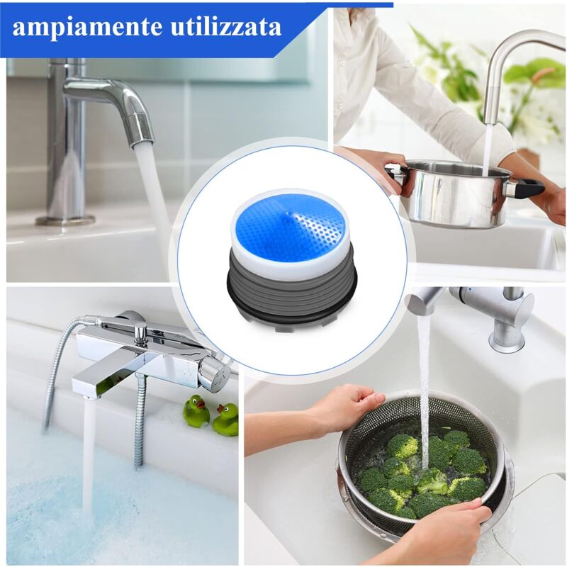 6 pcs, M18.5 Aerator, Kitchen Bathroom Nozzle, Plastic Sink Faucet Aerator For Water Saving With 2 Wrench, V1188-MS-227-0510