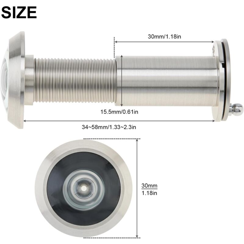 Door Viewer, Brass 200 Degree Peephole With 16Mm Drill Bit, 16Mm Pipe Diameter For 35-55Mm Doors (Stained V1188-MS-227-0511