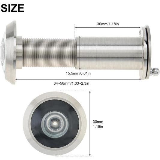Door Viewer, Brass 200 Degree Peephole With 16Mm Drill Bit, 16Mm Pipe Diameter For 35-55Mm Doors (Stained V1188-MS-227-0511