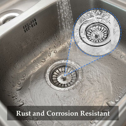 2 Pack Sink Strainer Plug, 84Mm Sink Drain Plug Replacement, Stainless Steel Sink Filter Stopper For Kitchen V1188-MS-227-0515