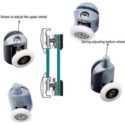 Shower Door ROllers 8 Pieces Shower Door ROllers 23Mm Shower Door ROllers Shower Cabin ROllers For Bathroom, V1188-MS-227-0521