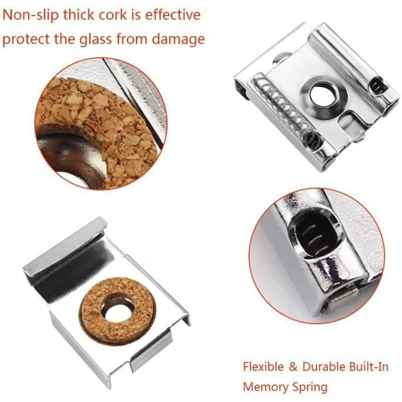 Wall Mount Mirror Bracket, Mirror Holders, Adjustable Wall Mount Mirror Clip Mirror Clamp, For Wall Mirror For V1188-MS-227-0527