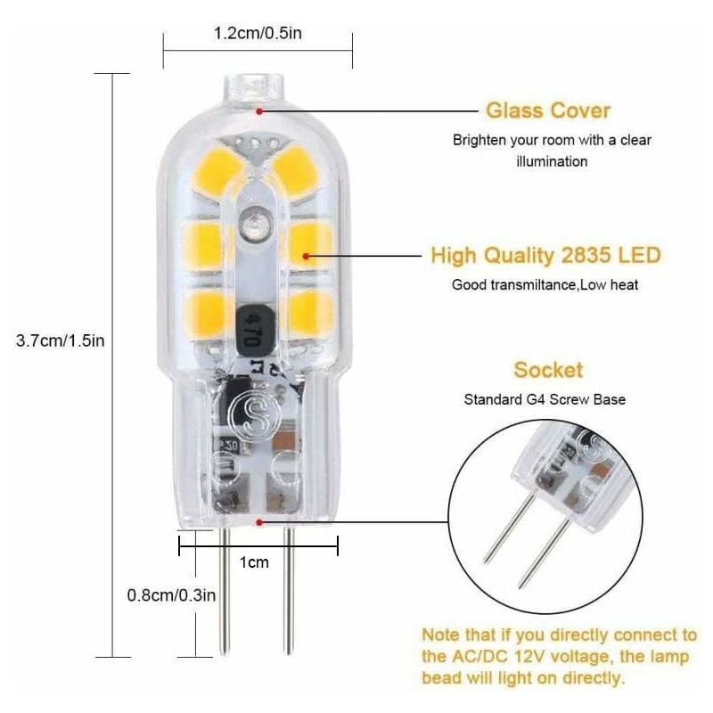 G4 LED Bulb, 5-Pack Warm White 30W Halogen Bulbs Equivalent, 3W G4 LED Bulb Energy Saving For Range Hood V1188-MS-227-0528
