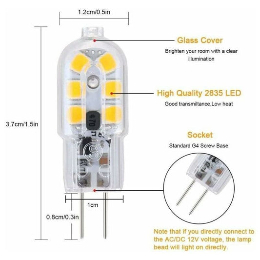 G4 LED Bulb, 5-Pack Warm White 30W Halogen Bulbs Equivalent, 3W G4 LED Bulb Energy Saving For Range Hood V1188-MS-227-0528