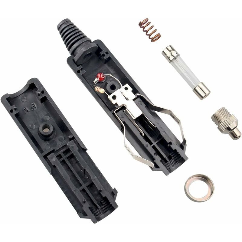 2 Pack Dc 12V Male Cigarette Lighter Socket Power Plug With 10A Red Fuse And LED Power Indicator V1188-MS-227-0529