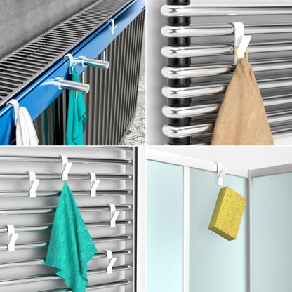 Towel Radiator 6 Pieces, Towel Hook For Radiator, Towel Dryer Hook, White Plastic V1188-MS-227-0531