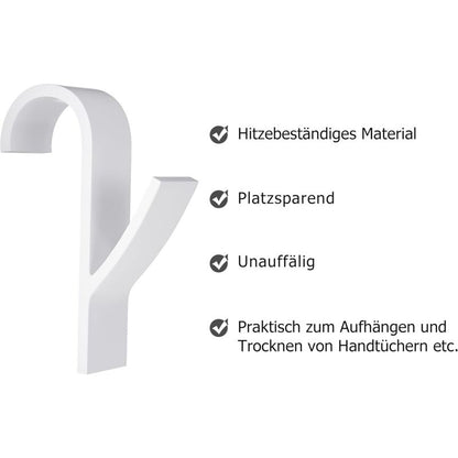 Towel Radiator 6 Pieces, Towel Hook For Radiator, Towel Dryer Hook, White Plastic V1188-MS-227-0531
