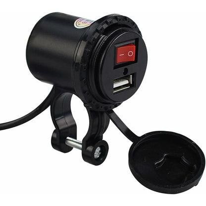Motorcycle Usb Car Charger, 5V/2.1A Waterproof Motorcycle Usb Charger Socket With On/Off Switch Handlebar V1188-MS-227-0540