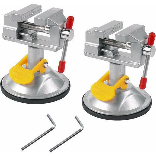 2 pcs Bench Vise Small Swivel Vise, Mini 360 degrees ROtation Vise With Suction Cup, 30Mm, Table Vise Clamp V1188-MS-227-0545