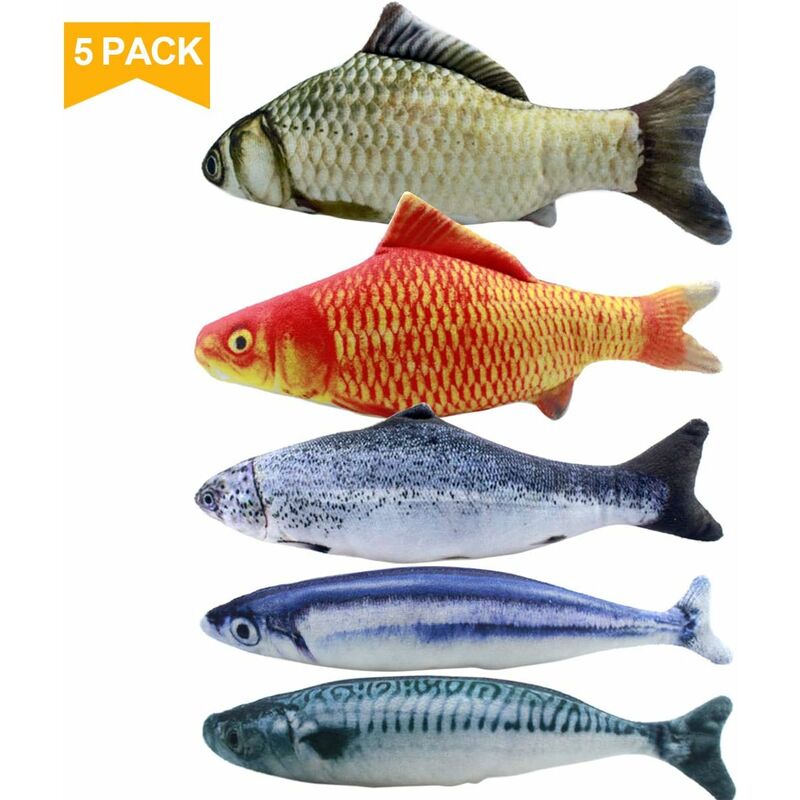 5 pcs Catnip Toys Fish, 20Cm Catnip Cat Toys, Catnip Fish, Simulation Plush Fish, Plush Fish, Interactive Cat V1188-MS-227-0548