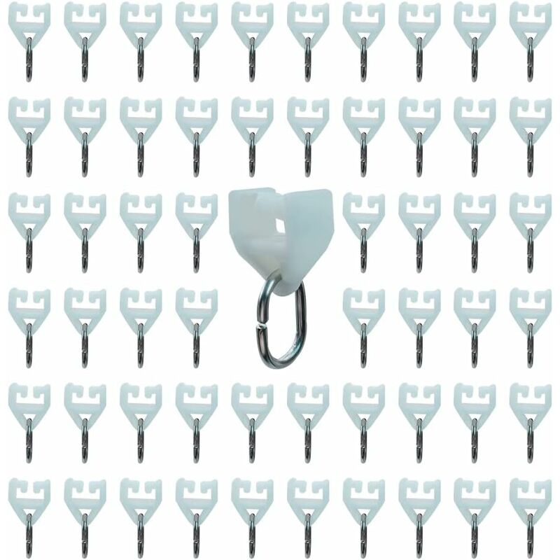 Curtain Track ROllers-80 pcs Outdoor Rail Curtain Hook Rail Slider Rail,Plastic Curtain Pulley(White) V1188-MS-227-0550