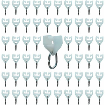 Curtain Track ROllers-80 pcs Outdoor Rail Curtain Hook Rail Slider Rail,Plastic Curtain Pulley(White) V1188-MS-227-0550